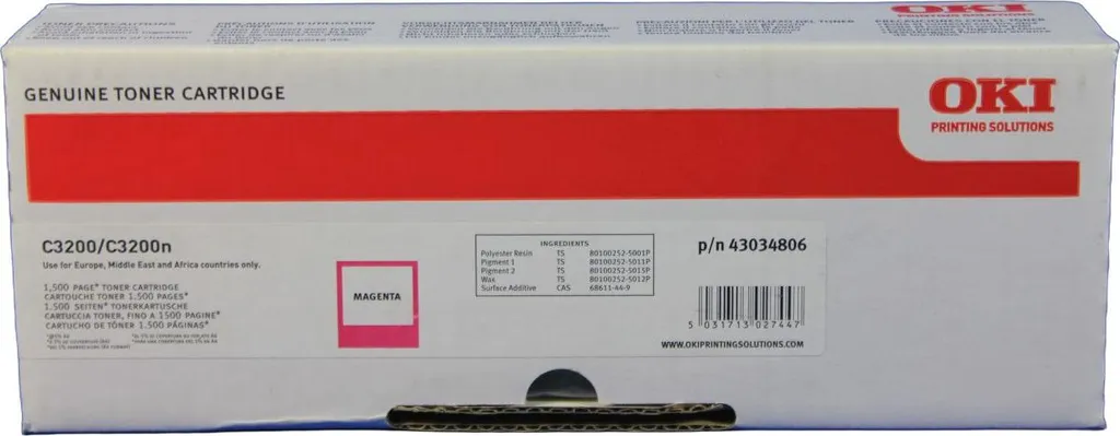 Cartouche toner magenta OKI 43034806 pour série C3200