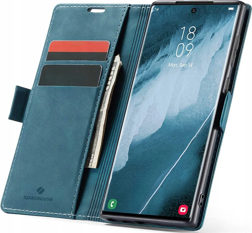 Vivi la città con SPACECASE Wallet Blu per Galaxy S22 Ultra