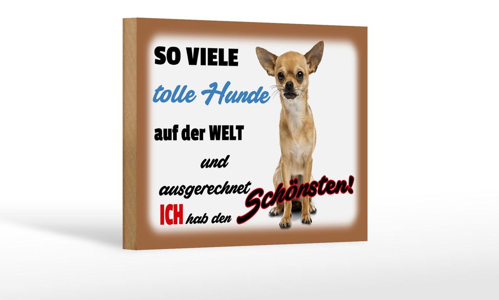 Holzschild Spruch 18x12cm ich hab den schönsten Hund