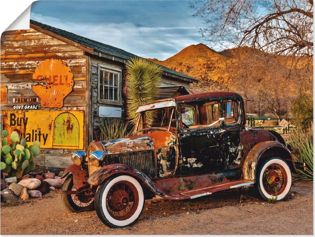 ARTland Poster Oldtimer Route 66 Hackberry Größe: 40x30 cm