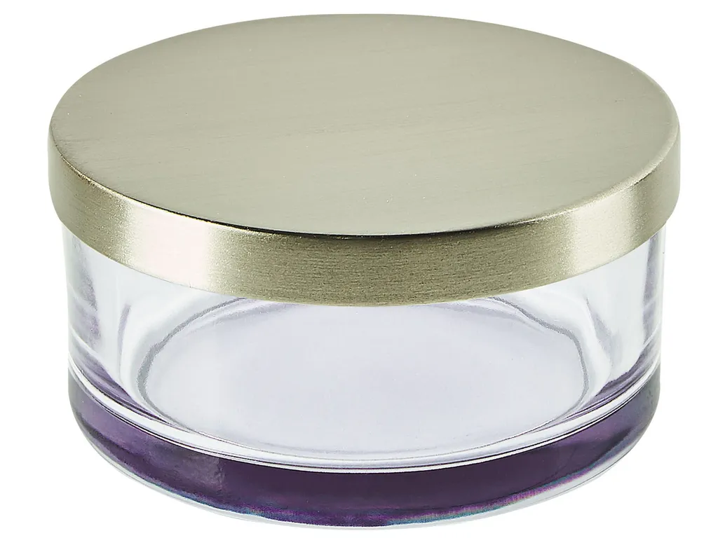Ensemble de salle de bain complet 4 accessoires verre violet design