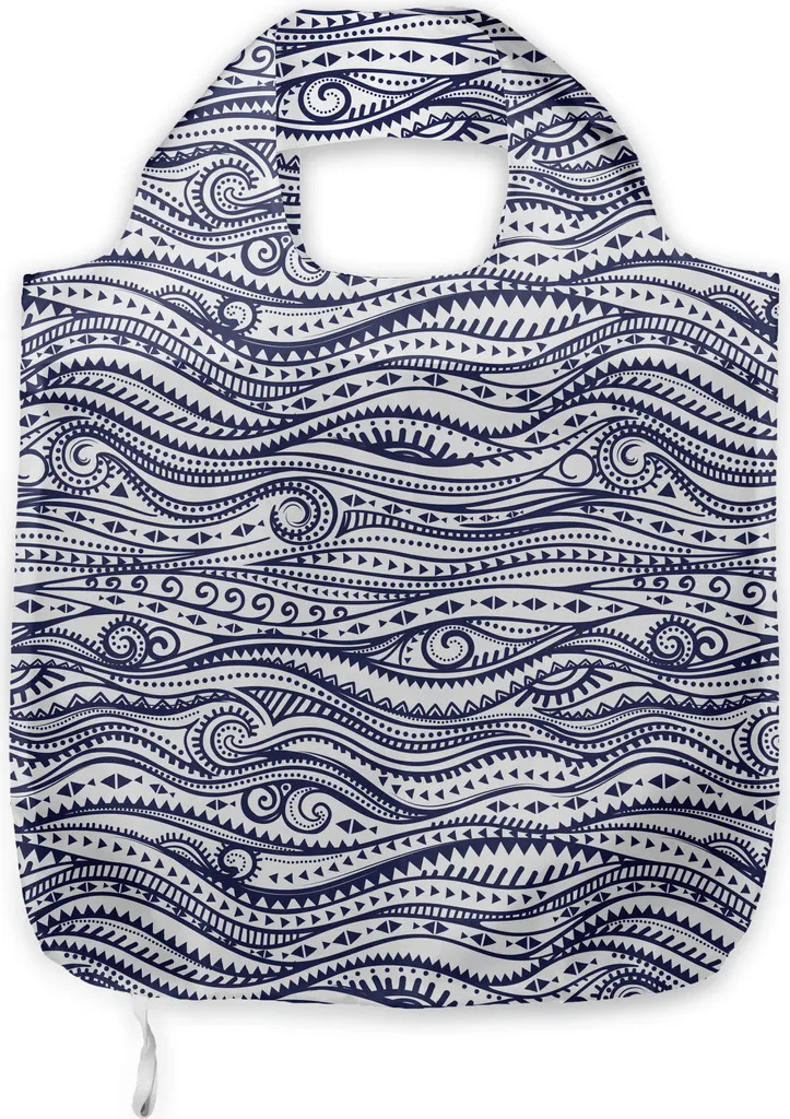 Borsa Shopper ABAKUHAUS Blu Bianco - Tracolla Vintage Daily Carry