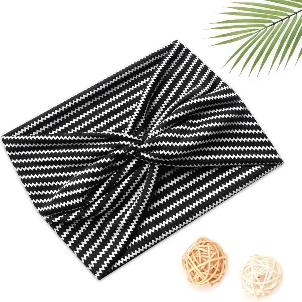 Cerchietto Zig Zag Bianco e Nero in Cotone - Accessorio Capelli Trend