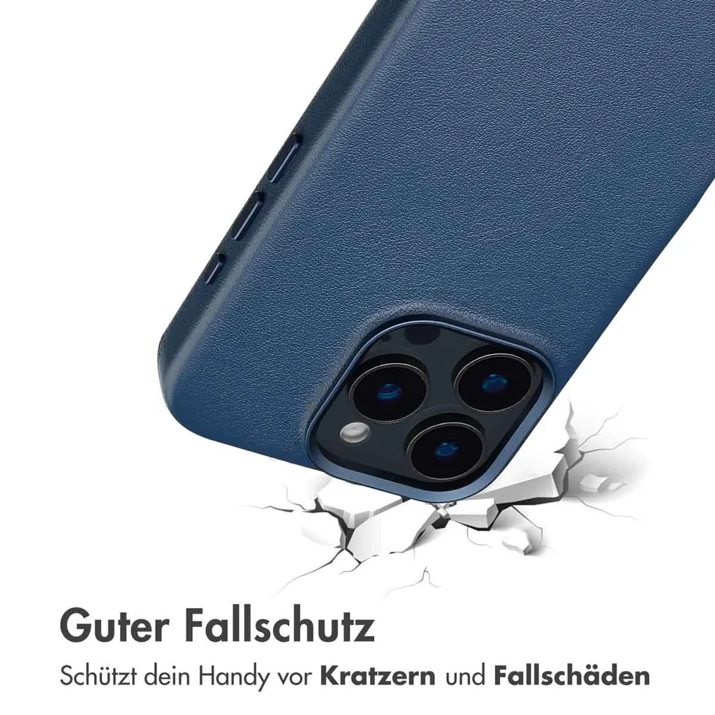 Custodia iPhone 16 Pro Pelle MagSafe - Minimal Blu Notte Accezz - 7
