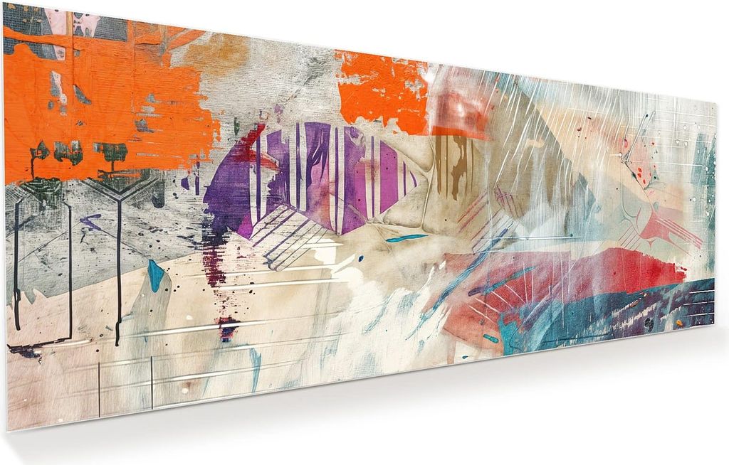 Glasbild 150x60cm in XXL für Wohnzimmer, Schlafzimmer Motiv Abstrakte Kunst