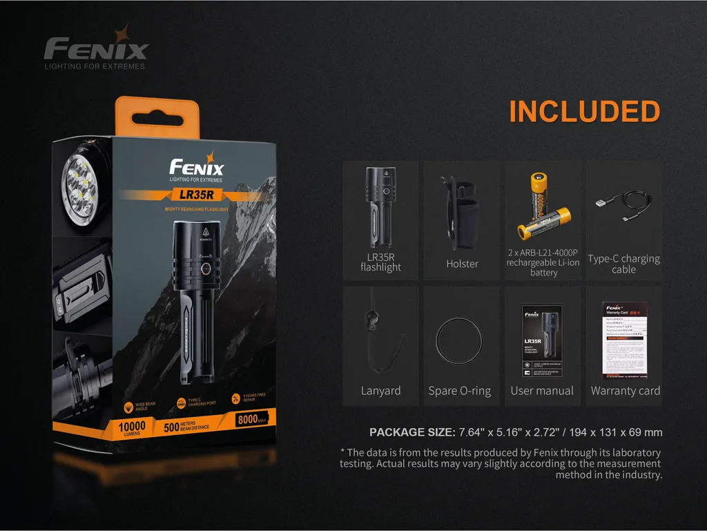 Lampe torche rechargeable Fenix LR35R avec 6 modes d'éclairage LED - 6