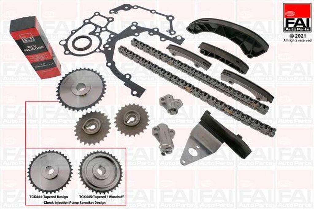 FAI AutoParts TCK444 Steuerkettensatz OE 243352A200 kompatibel mit Accent, Elantra, Getz, i10, i20, i30, i40, iX20, iX35, Matrix, Tucson, Carens, C...