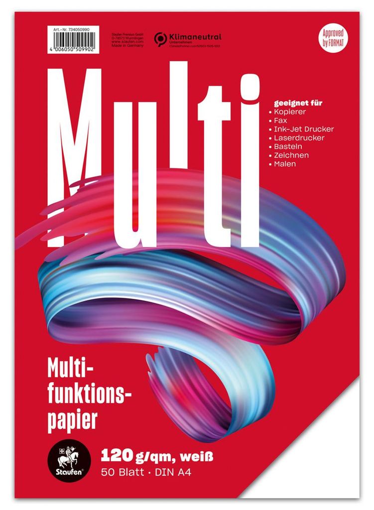 Staufen Multifunktionspapier 50 Blatt 120g/m² weiß DIN A4