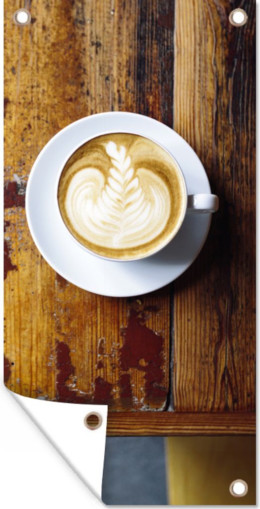 MuchoWow 80x160 cm Outdoor-Poster Gartendeko Sichtschutz Garten Poster für den Garten Eine Luftaufnahme eines Cappuccinos