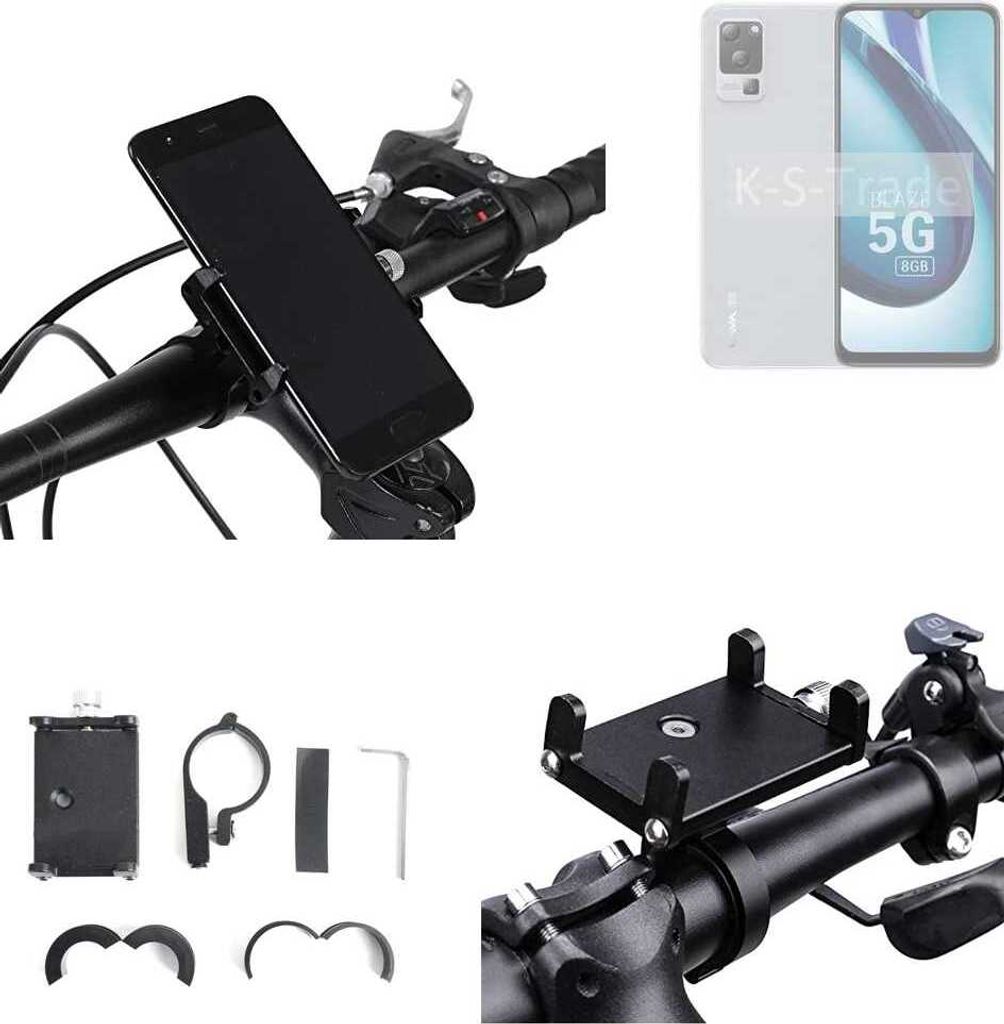 K-S-Trade Handyhalterung für das Fahrrad kompatibel mit Lava Blaze 1X 5G Halter Lenkstange Fahrradhalterung Motorrad Bike Mount Befestigung