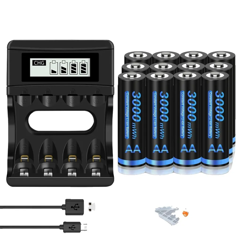 Dites Adieu aux Piles Jetables : Kit 3000mWh et Chargeur 12 Slots