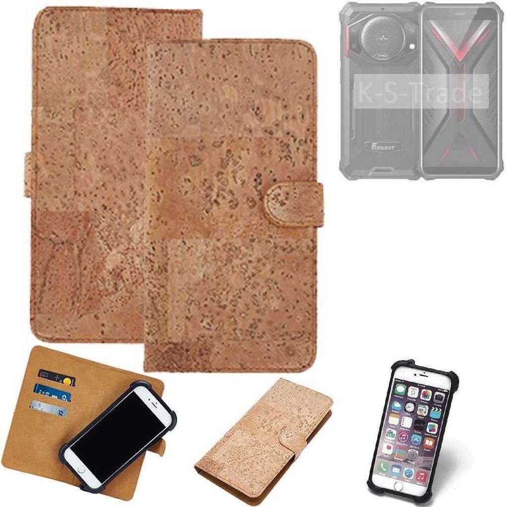 K-S-Trade Hülle kompatibel mit FOSSiBOT F101 Kork Handyhülle Cover Schutzhülle TPU Case Bumper in Hellbraun, (1x)