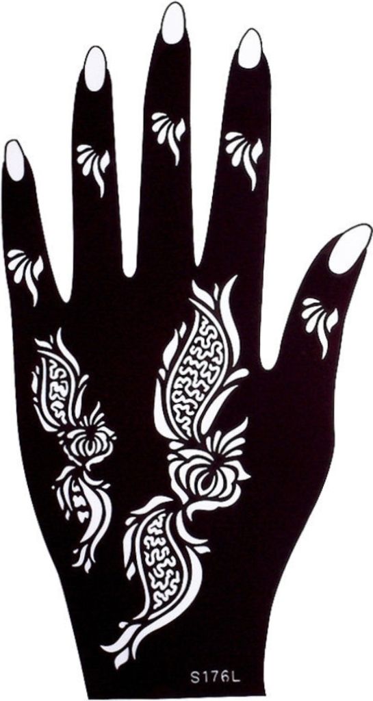 Henna Tattoo Schablone für die Linke Hand