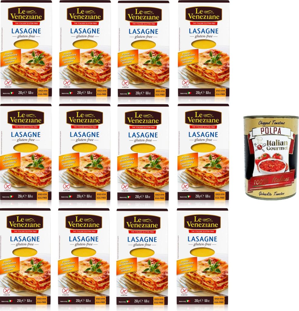 Le Veneziane Lasagne - Senza Glutine,glutenfrei, 12x 250 g+ Produktbild 