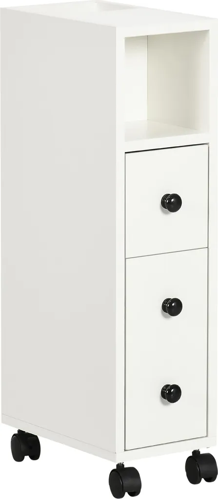 Support Papier Toilette Anti-Désordre Armoire Compacte Blanche 3 Niveaux
