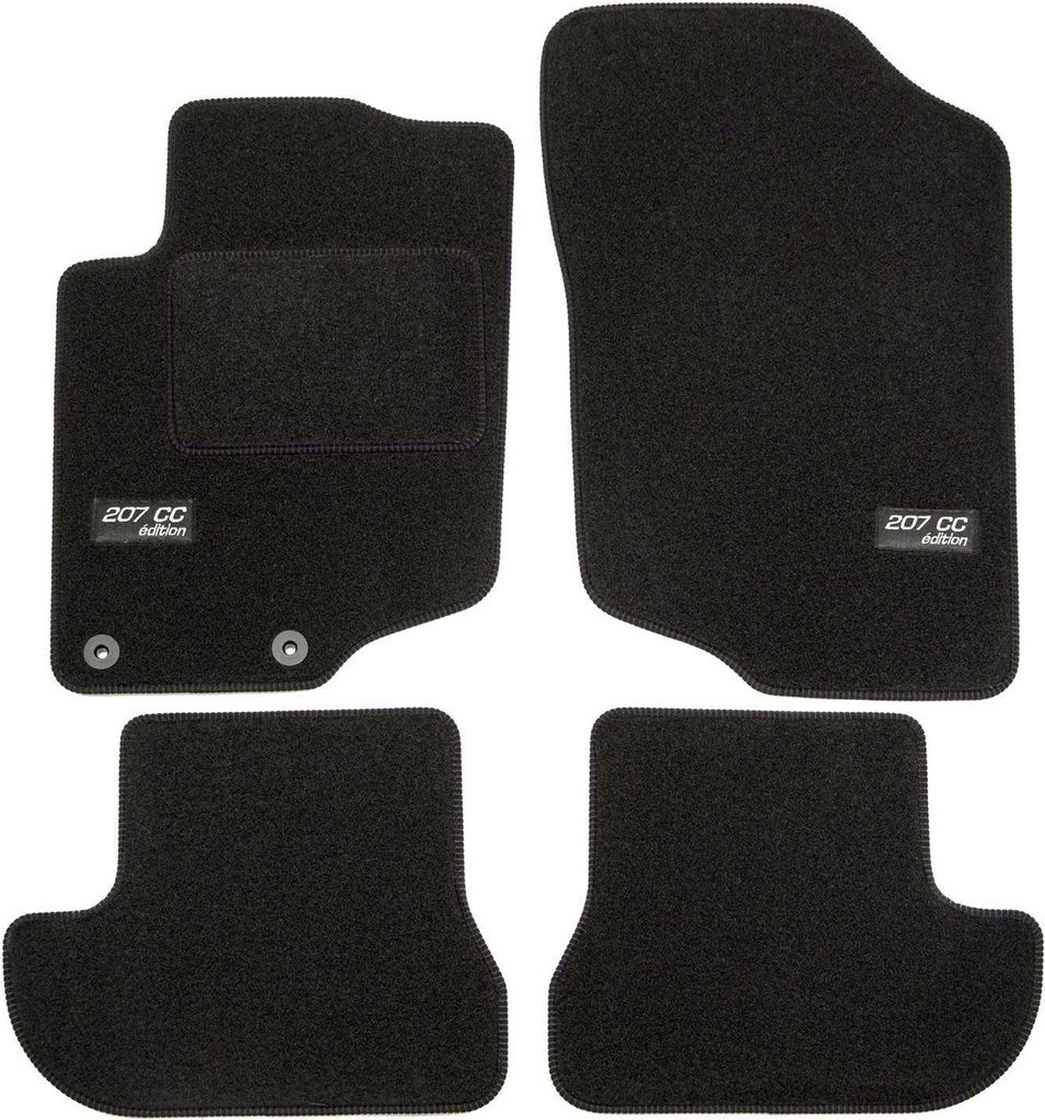 Logo Tapis De Sol Noir Velours Sur Mesure Pour Peugeot 207 Image du produit 