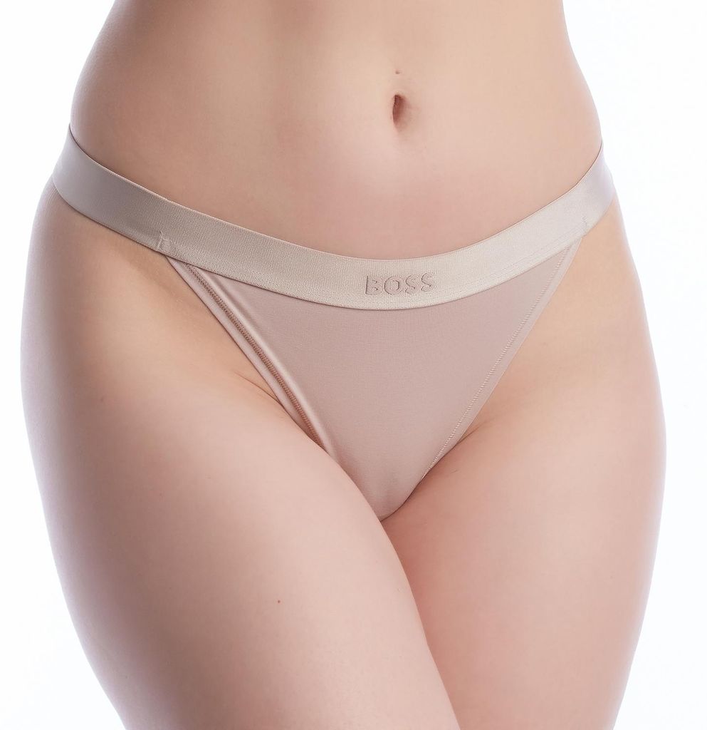 BOSS Elastischer Damen-Baumwoll-Tanga mit Logo 50520398