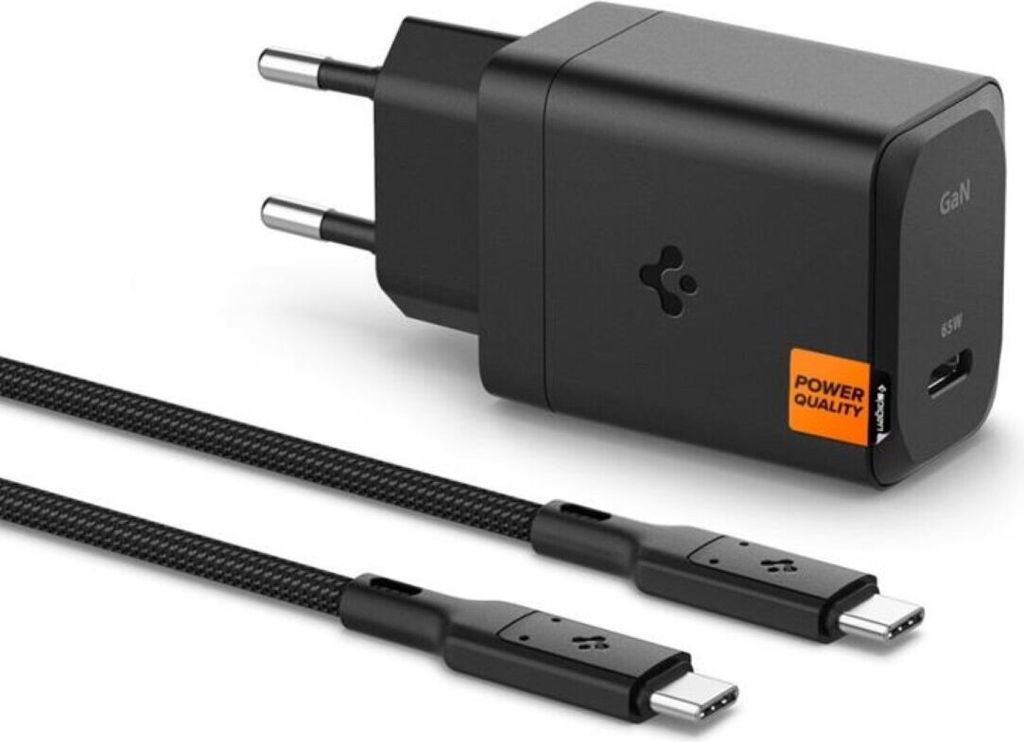 USB-C Netzladegerät PD 3.0 PPS 65W + USB-C Kabel - Schnellladegerät Schwarz