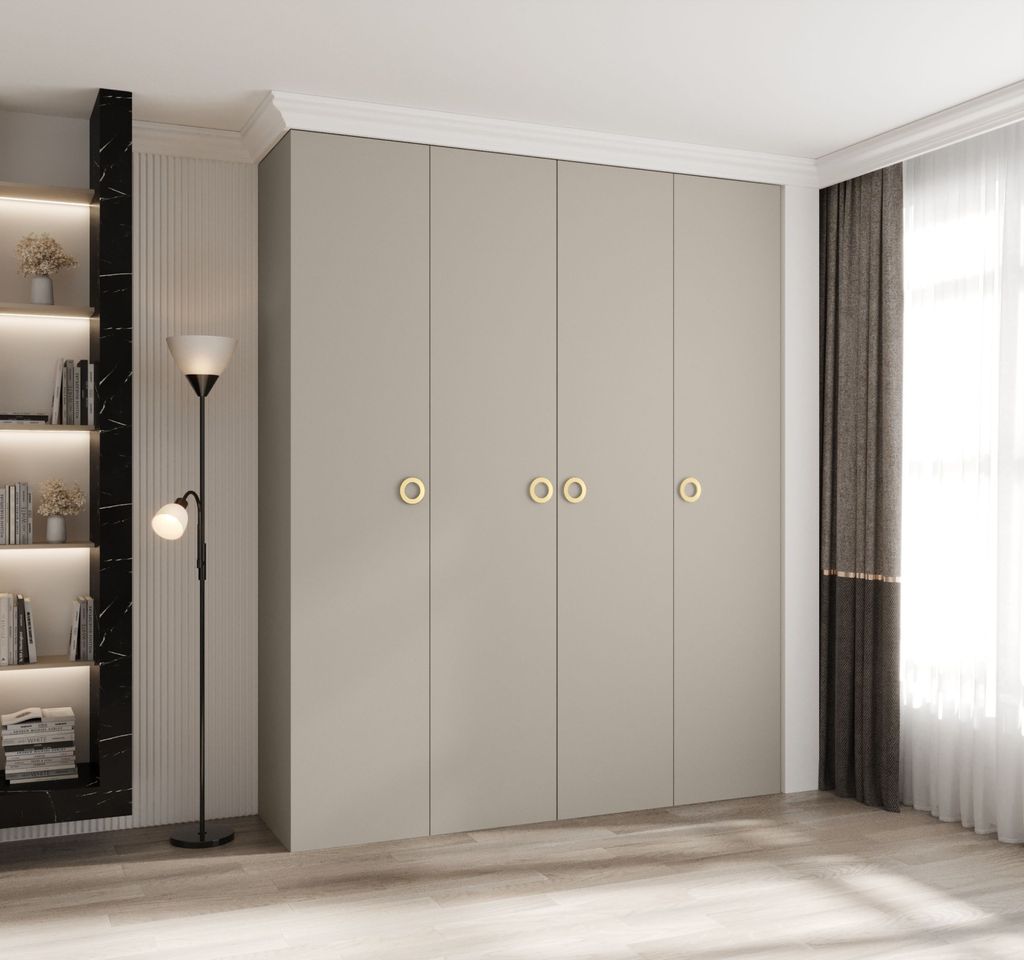 Kleiderschrank mit Regalen 200/40 LORENA 1 - Kaschmir / Gold