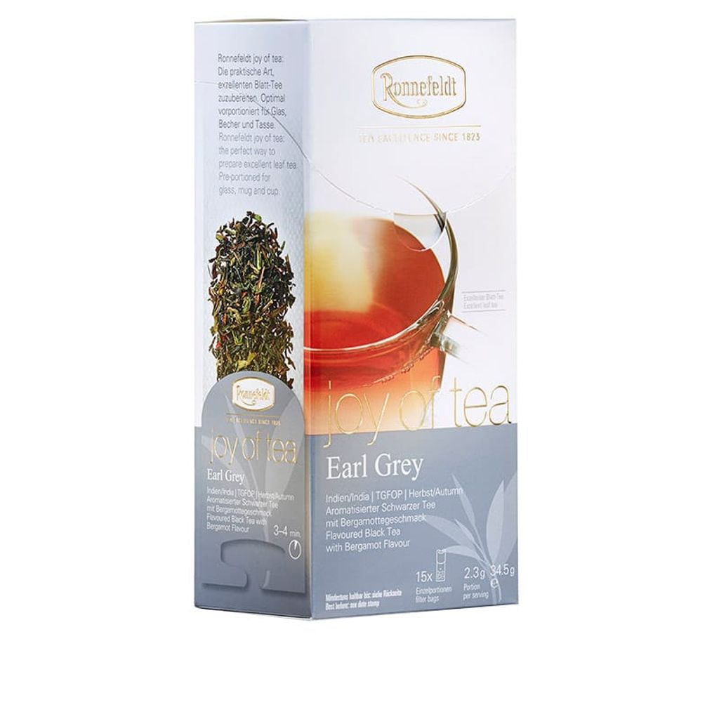 Joy of Tea Earl Grey aromat. schwarzer Tee 15 Teebeutel (Caddy) 34,5 : 5er Packung