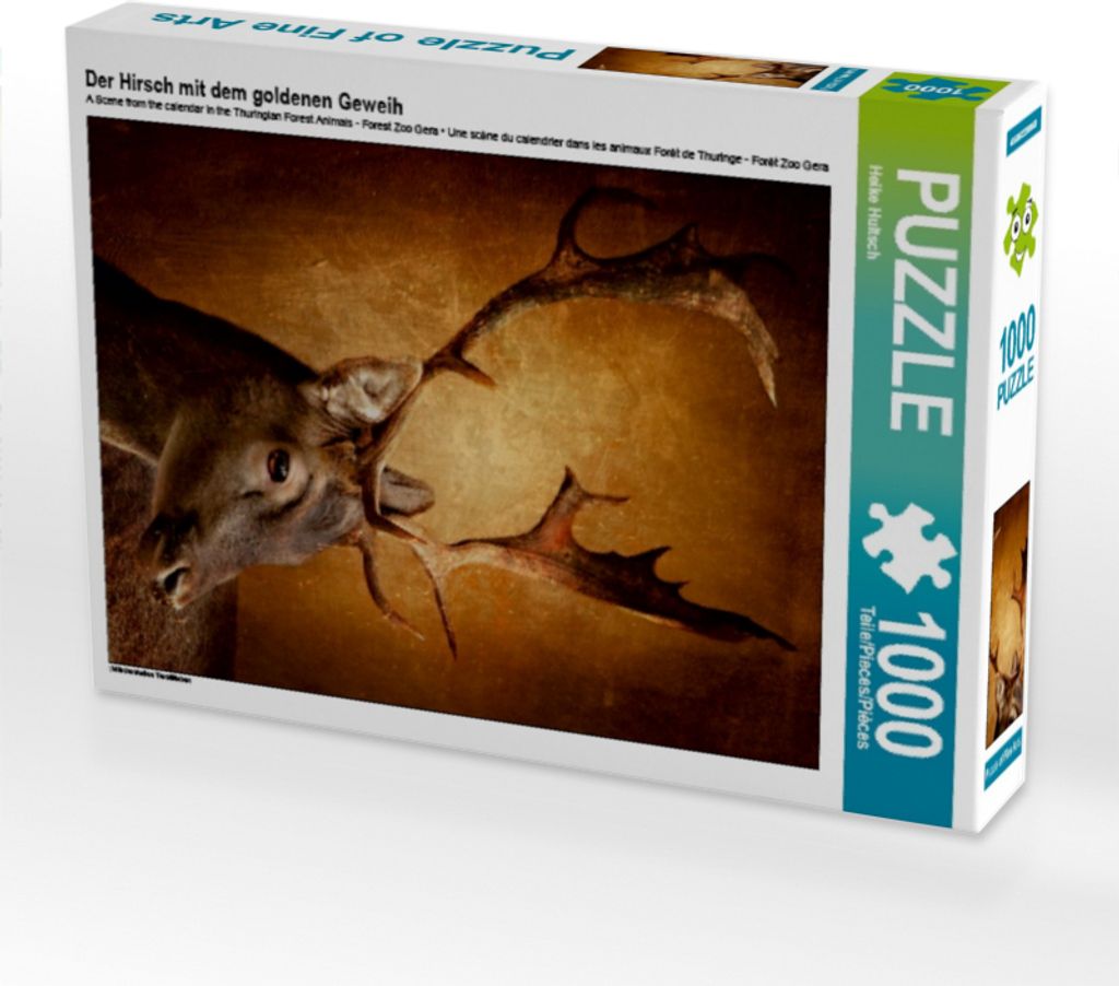Calvendo Der Hirsch mit dem goldenen Geweih 1000 Teile Puzzle hoch 480x640mm, Hultsch Heike; 7304401