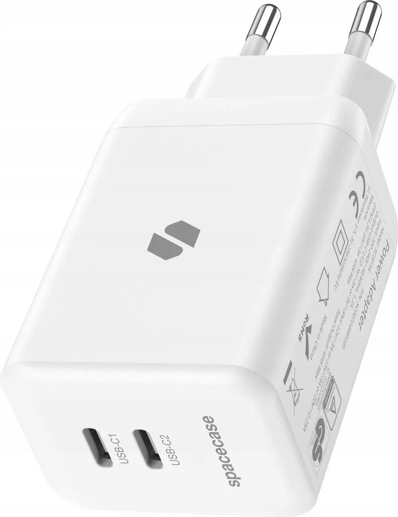 Chargeur USB-C 45W GaN SPACECASE SC007W Blanc - Pack de 2 Unités - 7