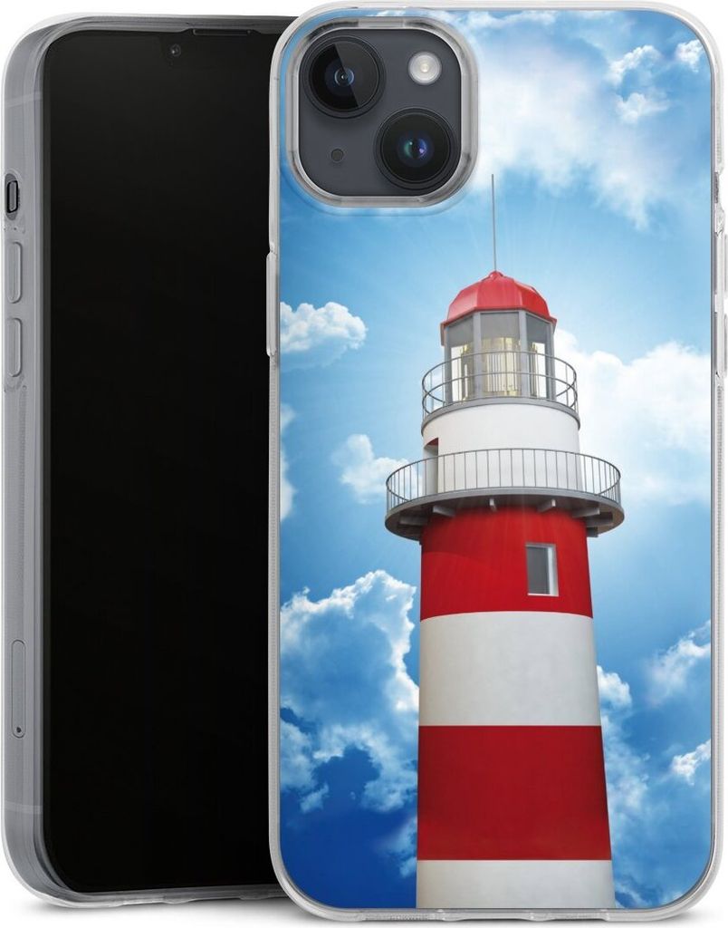 DeinDesign Handyhülle für Apple iPhone 14 Plus Silikon Hülle Case Smartphone Schutzhülle Himmel Leuchtturm Wolke