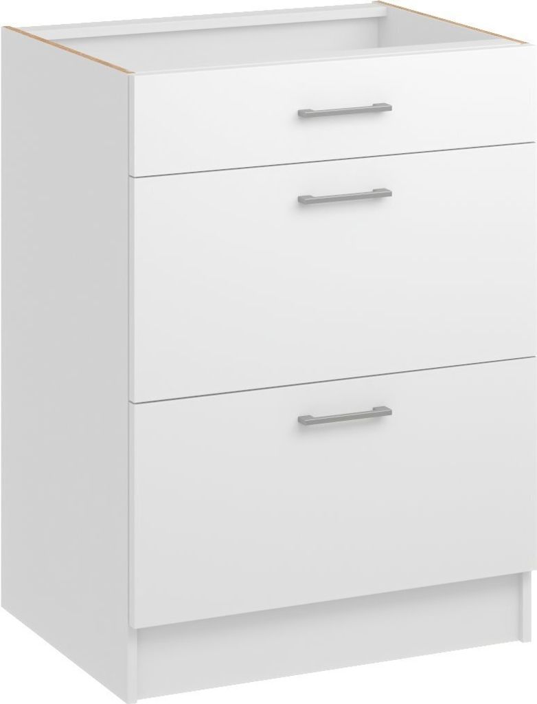 Roe Furniture | Küchenunterschrank 60 cm - Weiß - Mattweiß Produktbild 