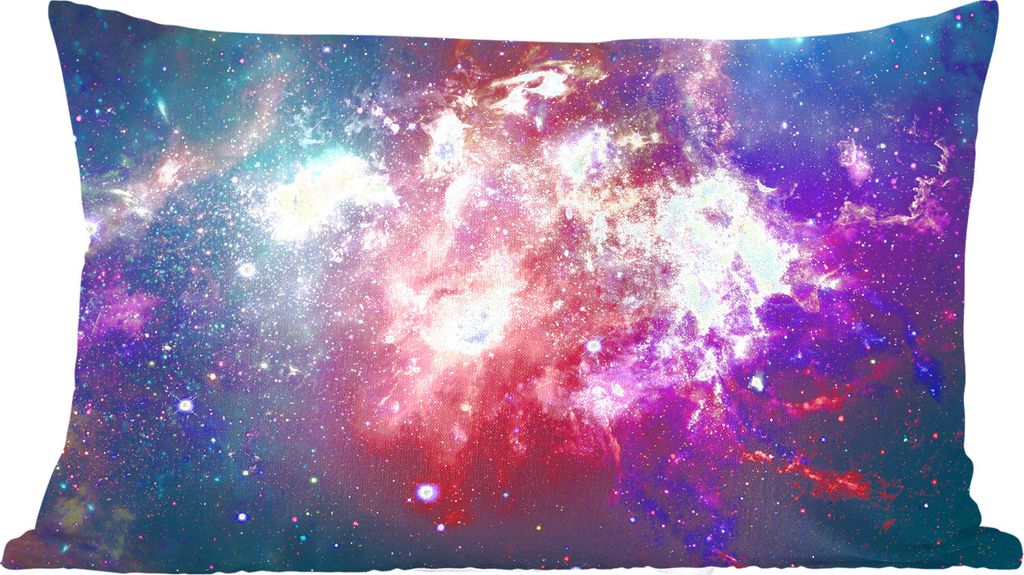 MuchoWow Zierkissen Sofakissen Wohnzimmer Dekokissen 50x30 cm Sterne - Farben - Weltraum - Wohnzimmerdekoration - Polster mit Photo