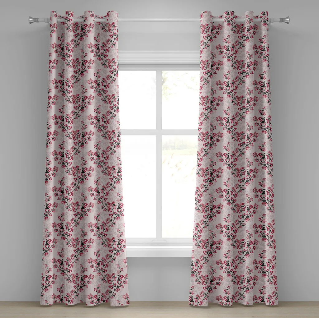 Rideau occultant fleurs pour protéger l'intimité 280x175cm Noir