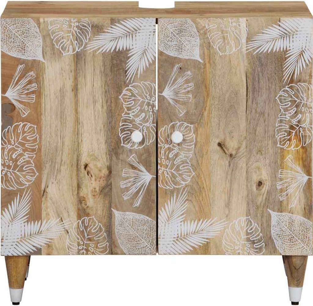vidaXL Waschbeckenunterschrank 62x33x58 cm Massivholz Mango