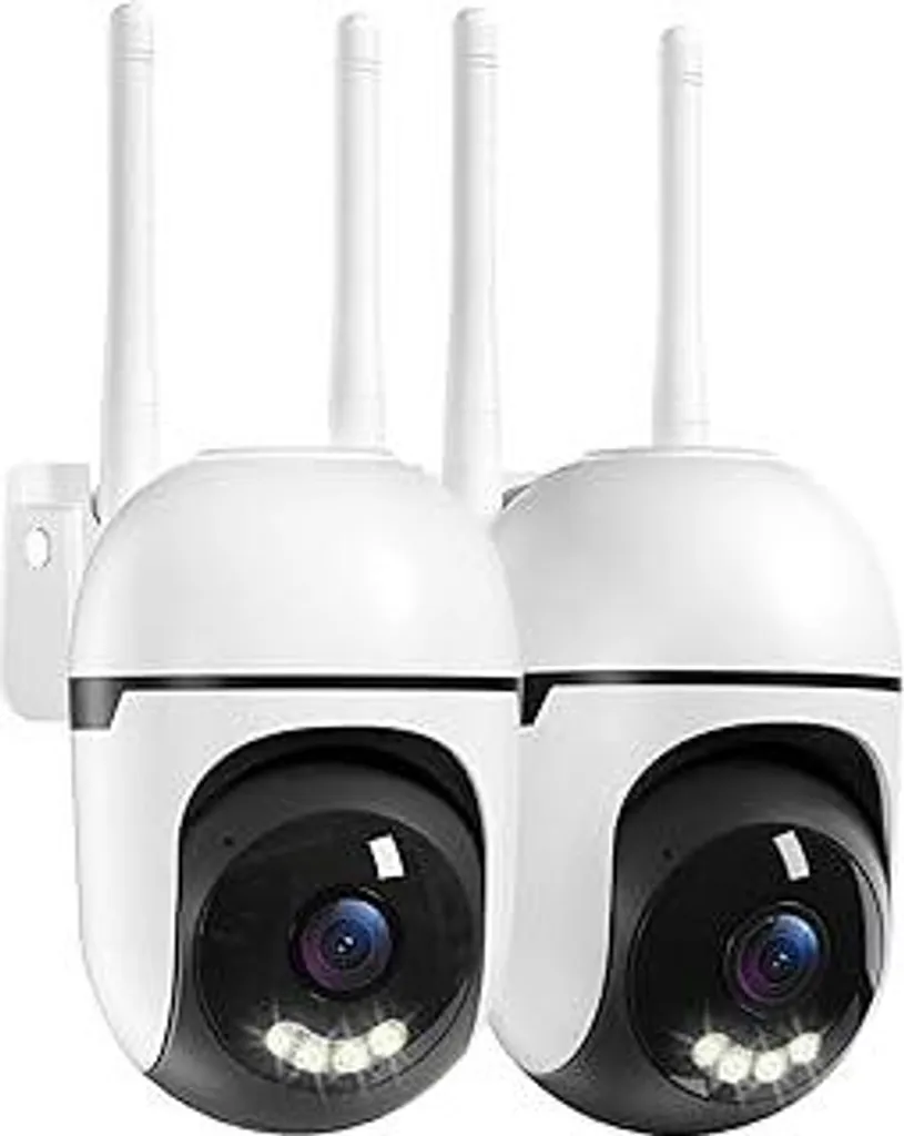 Offerta Kit 2 Telecamere WiFi Esterno 360° 2K 3MP Registrazione 24/7
