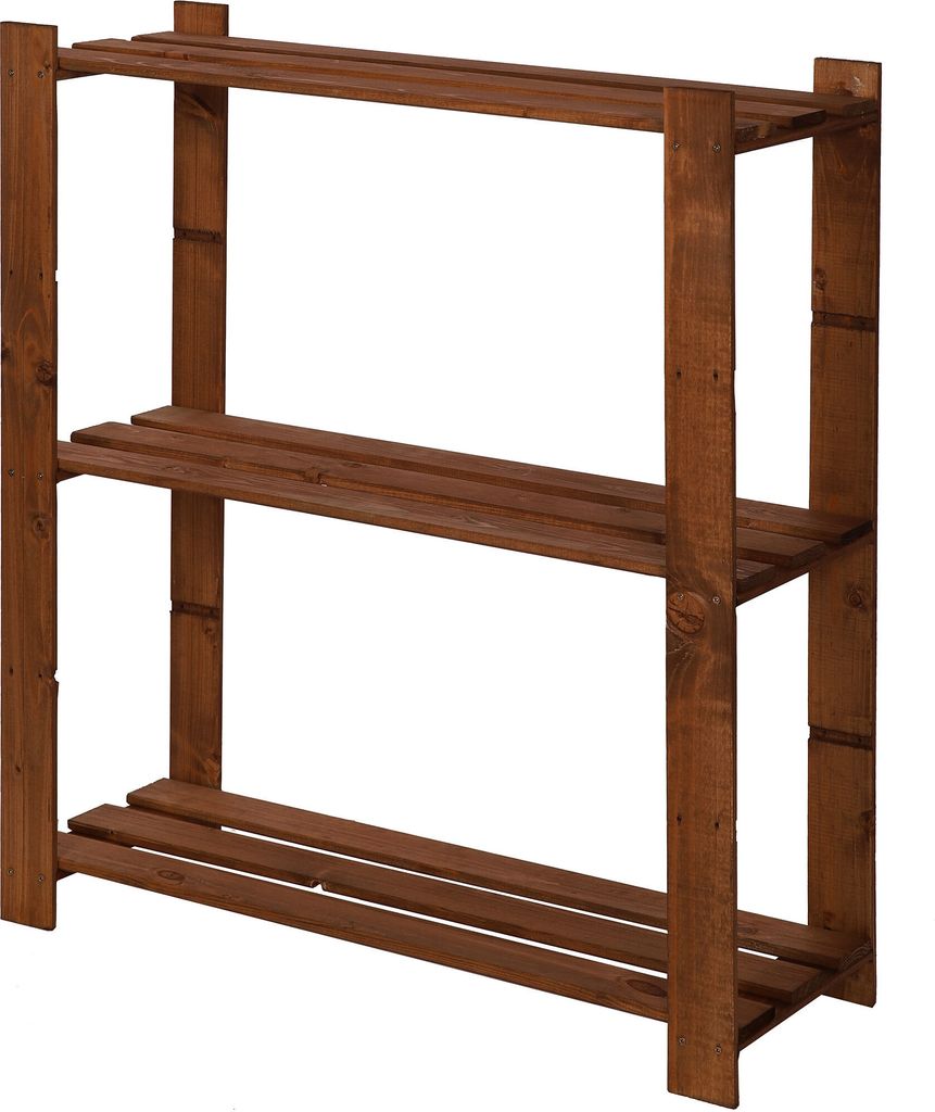 Holzregal PINEPEAK | HxBxT 90x80x28cm | 3 Fachboden | 1,2cm dickes Kiefernholz | Braun