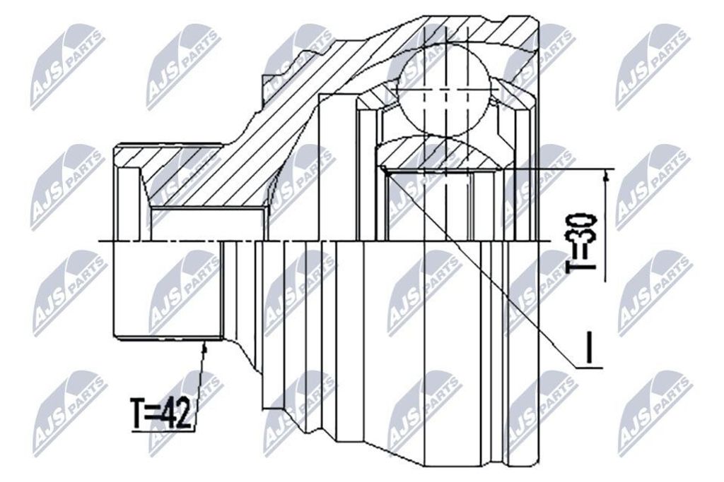 NTY Gelenksatz Antriebswelle Vorne Vorne Links für AUDI Q5 (8RB) NPZ-AU-057