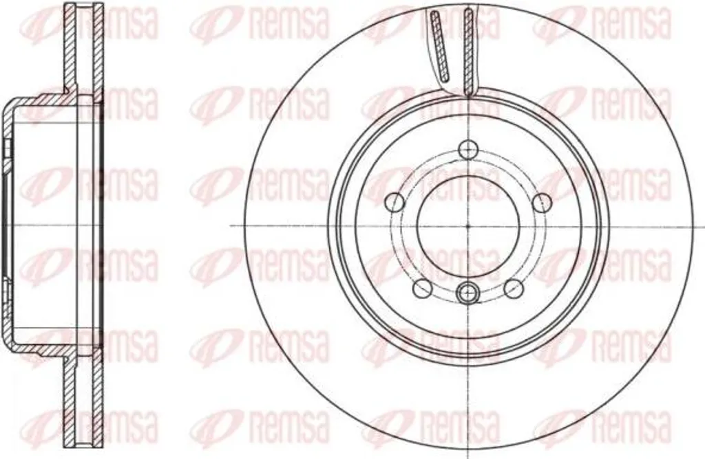 Disque de frein REMSA 61491.10 OE 34116763824 pour berline Série 5 E60