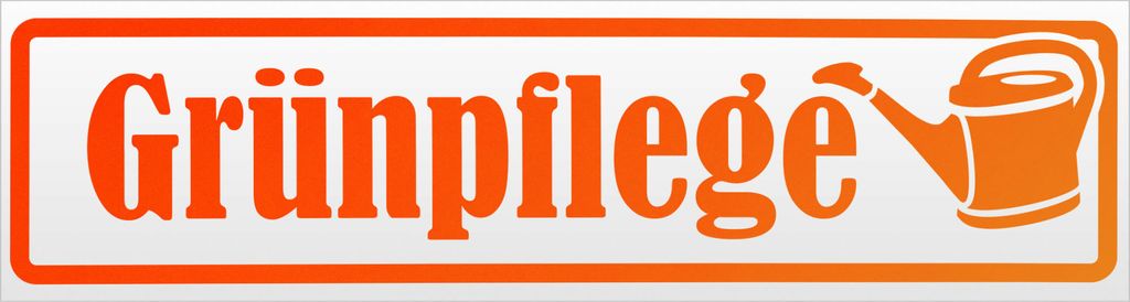 Kiwistar Grünpflege mit Gießkannen Magnetschild Schild magnetisch - 30cm Neonorange - Magnetfolie für Auto PKW Kfz