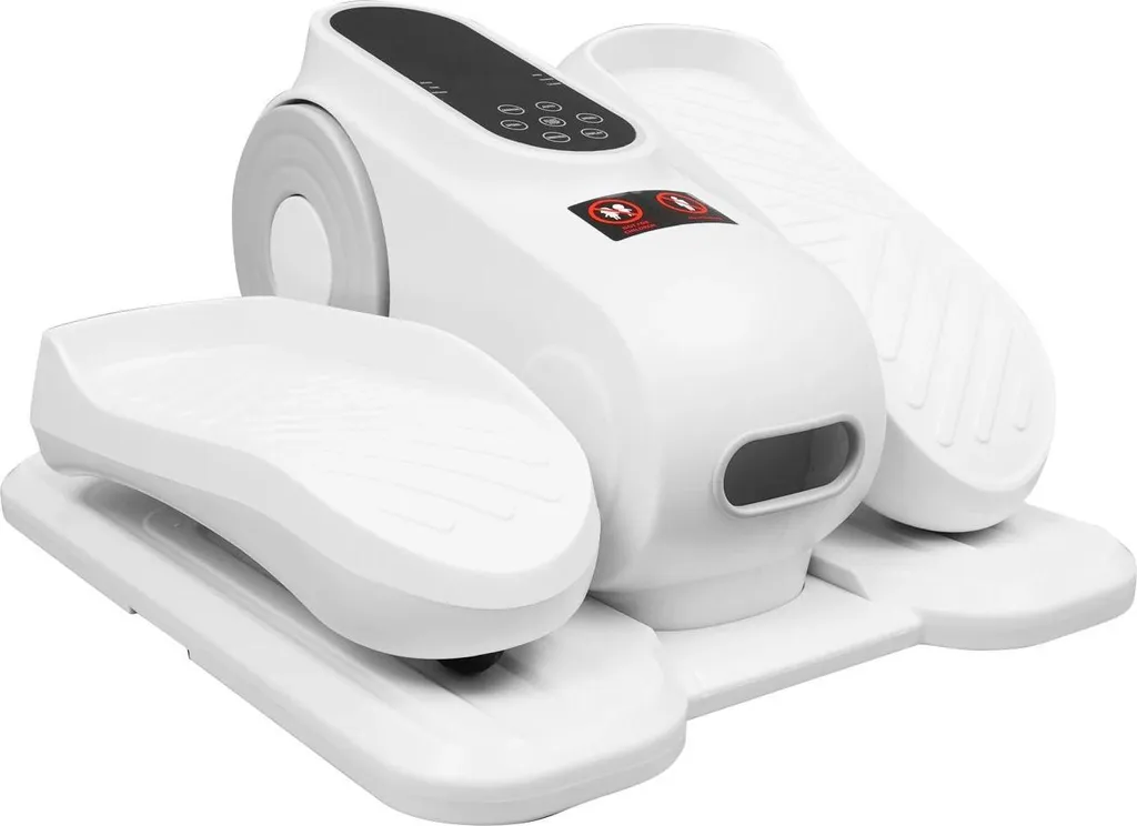 Mini vélo elliptique d'appartement blanc avec 3 niveaux et télécommande