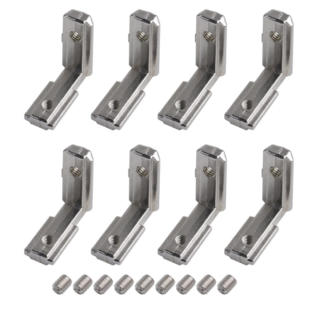 20x Innenwinkel Nut Vernickelt FÜR Aluprofil Winkelverbinder 6mm L-Slot Schraube