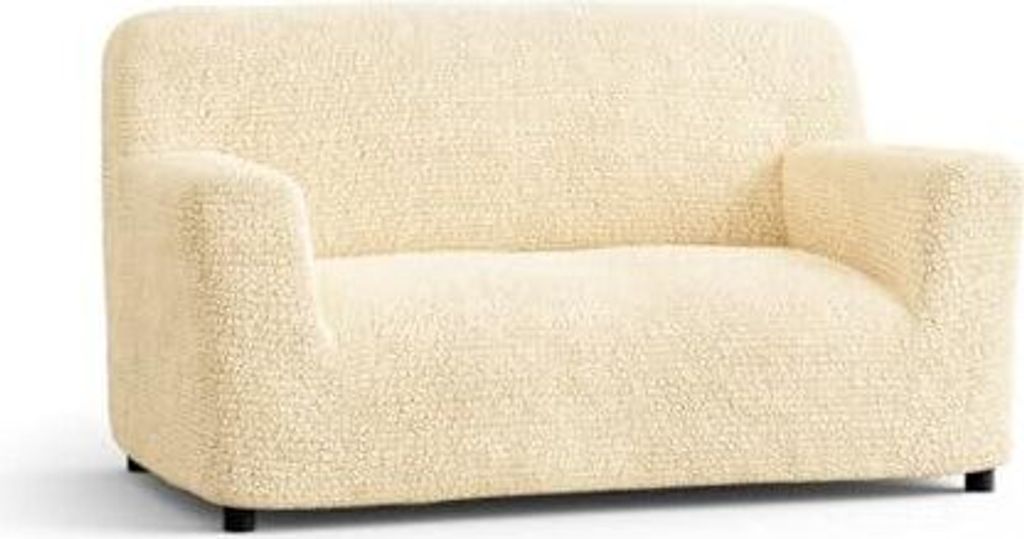 Bestcovers Elastische 2-Sitzer-Sofahusse (120-170cm) – Italienische Mikrofaser, Krallenresistent, Ideal für Haustierbesitzer CREME