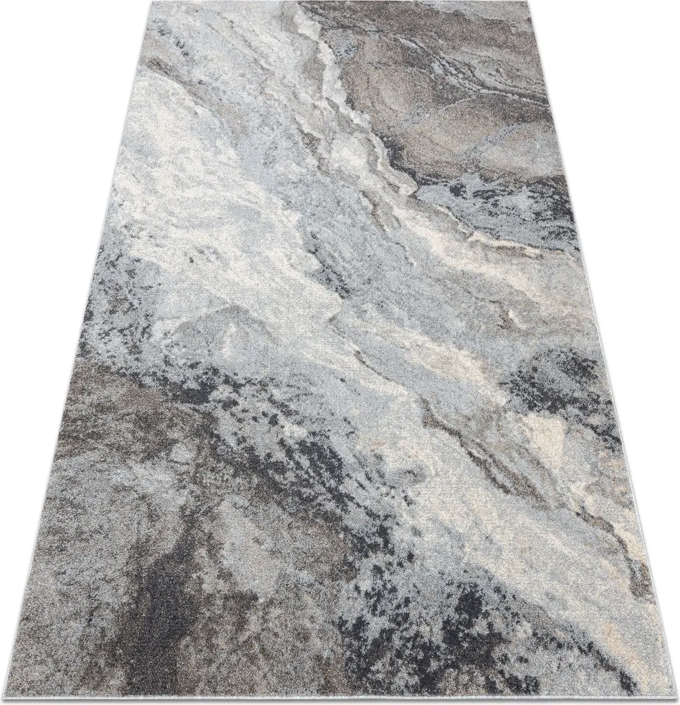 Moquette design gris abstrait FUSION 9613 haute densité marbre 80x150cm