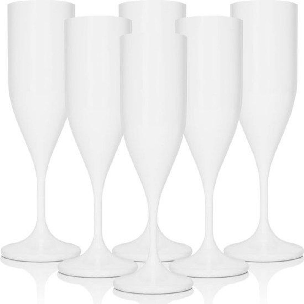 Träger Champagnergläser - Dauerhaftes Hartplastik - Set von 6 - Wiederverwendbar und Einmalig