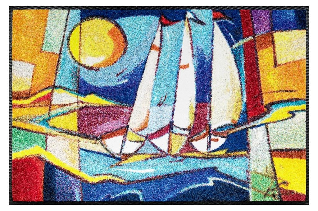 Fußmatte, sailing home 50x75 cm, für Innen- und Außenbereich, waschbar, Bunt
