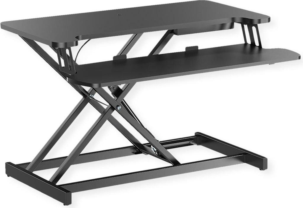 VALUE Höhenverstellbarer Schreibtischaufsatz, 800 x 400 mm, schwarz