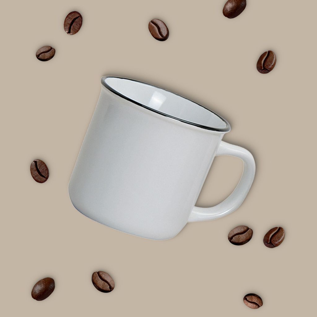 Kaffeebecher 6er Set Emaille-Optik einfarbig Vintage Produktbild 3