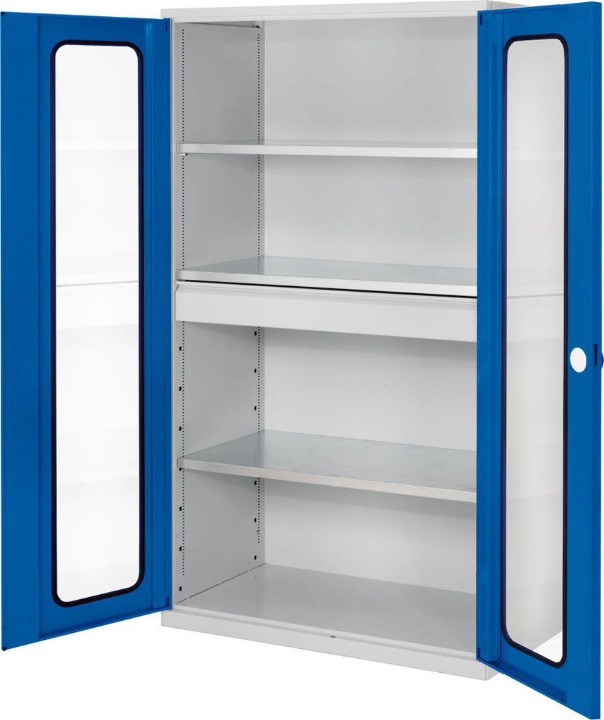 Kappes RasterPlan Großvolumenschränke 1950x1130x590mm Sichtfenstertüren Modell 2 enzianblau