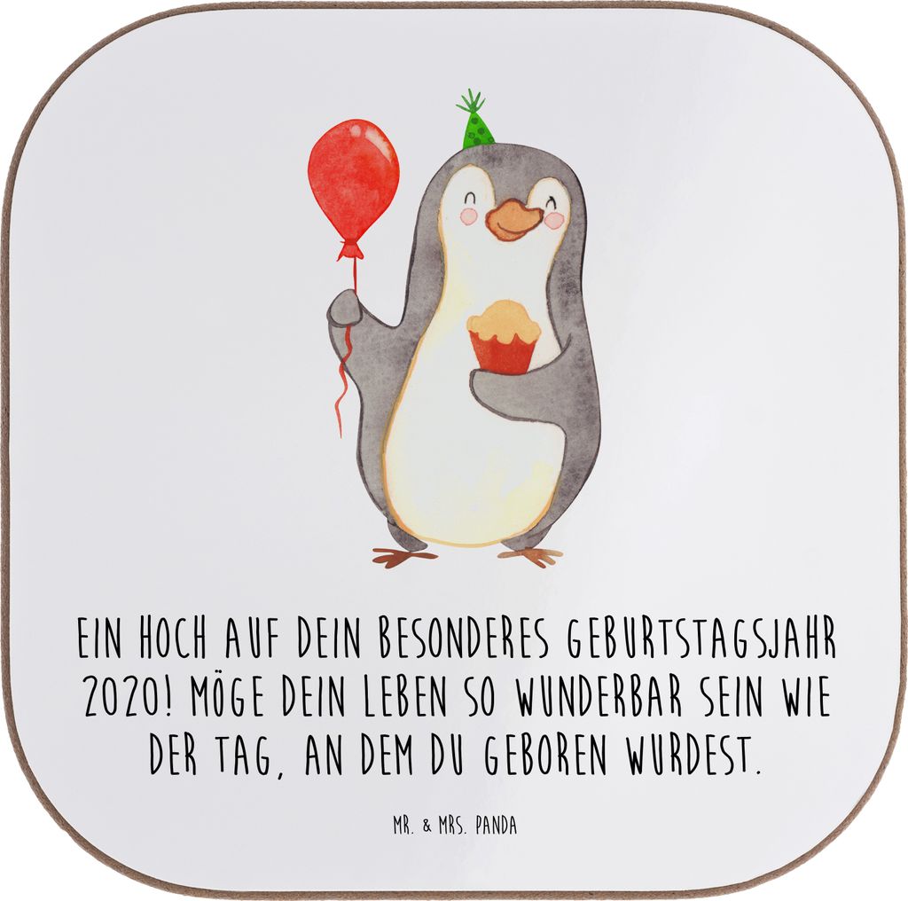 Mr. & Mrs. Panda Untersetzer für Gläser 2020 Geburtstag - Weiß - Geschenk, Glückwunsch, handgefertigt, Happy Birthday, bieruntersetzer, gläser...