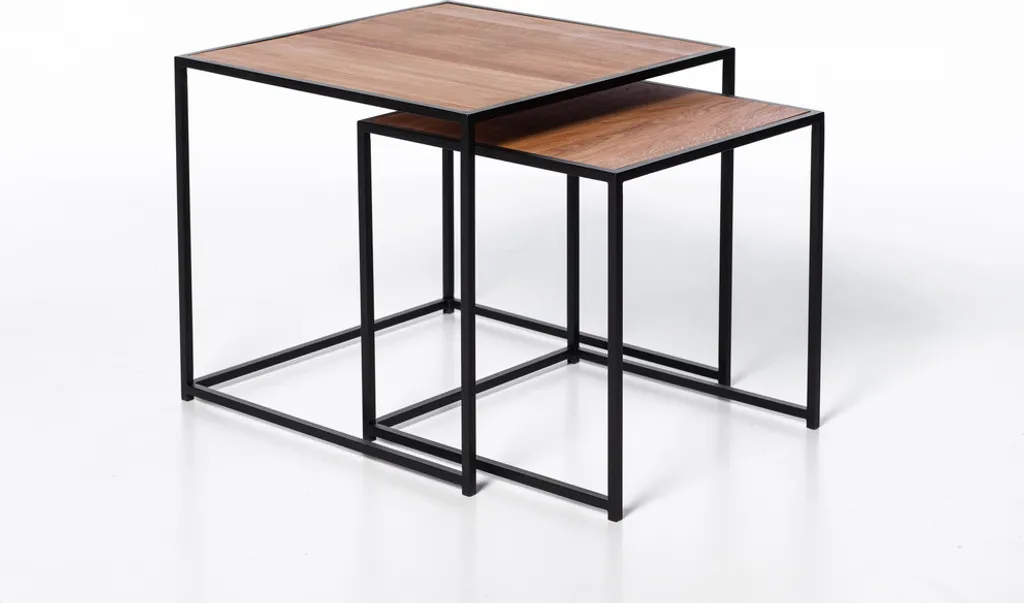 Table basse carrée SQUARE en chêne plaqué naturel - Qualité Premium