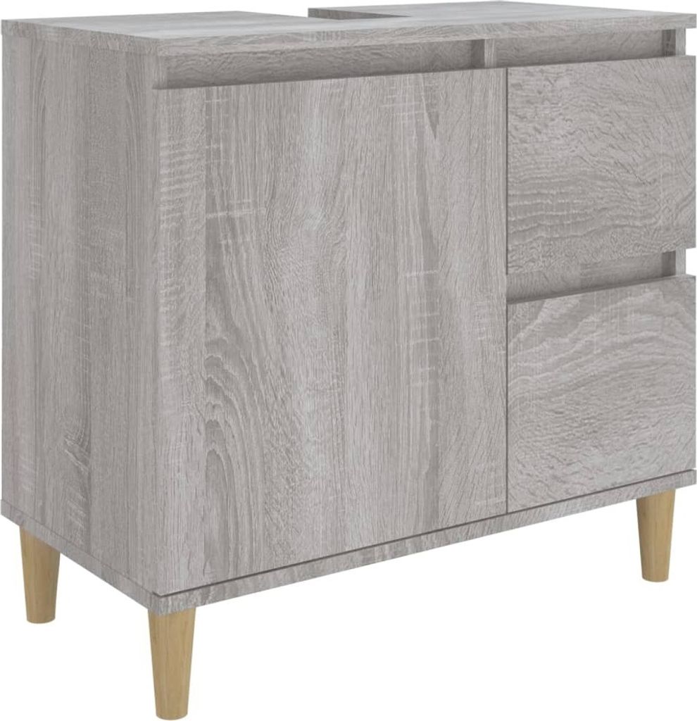 Badschrank Grau Sonoma 65x33x60 cm Holzwerkstoff