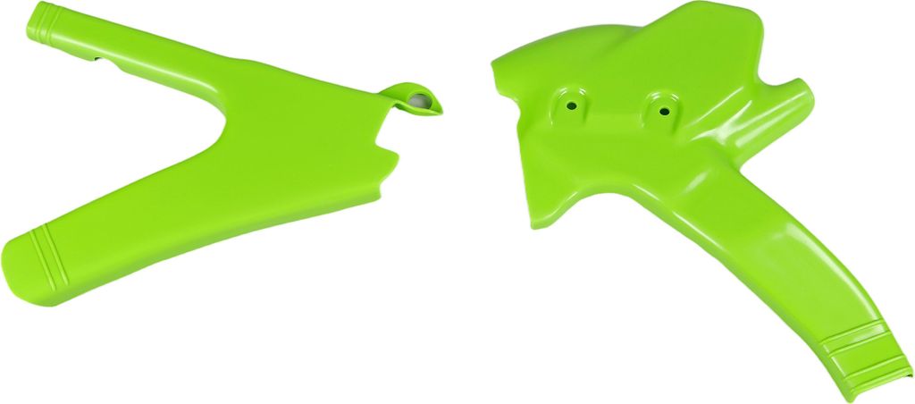 Rahmenprotektoren UFO PLAST 2-teilig Verkleidung Rahmenabdeckung für Kawasaki KDX 200 ccm Bj. 1996 - 1997, Farbe:grün OEM