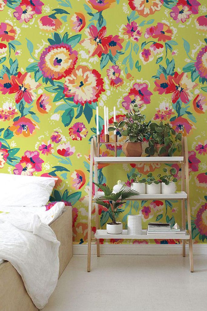 Coloray Fototapete 416x254 cm An Einer Wand Latex Latextapete - Helle Blumenblumen-Gartenwiese